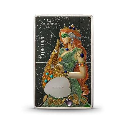 Монета "Богиня Фортуны", 2024 г., Серебро, 200 гр., проба 999, ГАНА