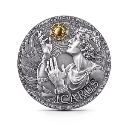 Монета "Икар", 2025 г., Серебро, 31,1 гр., проба 999, КАМЕРУН