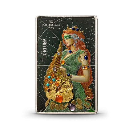 Монета "Богиня Фортуны", 2024 г., Серебро, 200 гр., проба 999, ГАНА