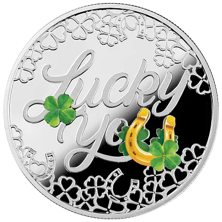 Монета "На удачу Lucky you",  2023 г., Серебро, 17,5 гр., проба 999, НИУЭ