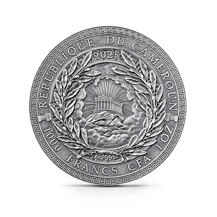 Монета "Икар", 2025 г., Серебро, 31,1 гр., проба 999, КАМЕРУН