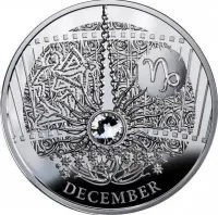 Монета «Декабрь», -, 2013 г., Серебро, 10 гр., проба 925, НИУЭ