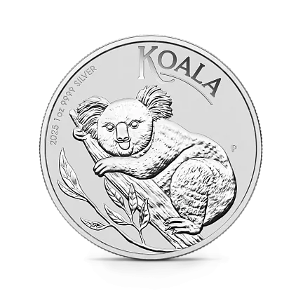 Монета "Коала", 2025 г., Серебро, 31,1 гр., проба 999.9, АВСТРАЛИЯ