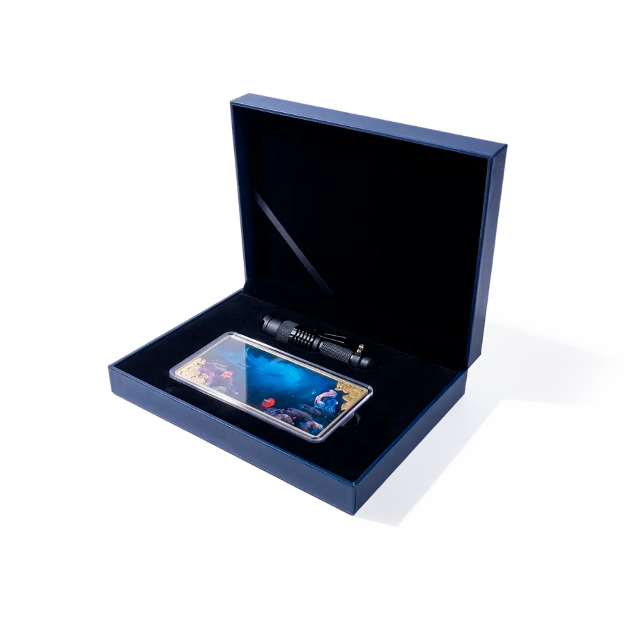 Монета "Океан в ночи", 2026 г., Серебро, 93,3 гр., проба 999, САМОА
