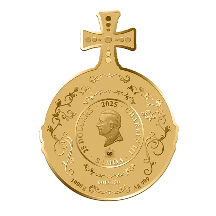 Монета "Королевская держава", 2025 г., Серебро, 1 000 гр., проба 999, САМОА