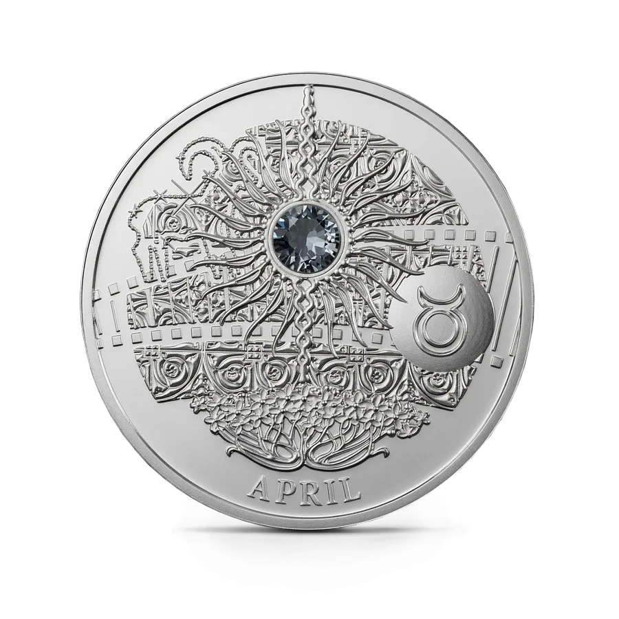 Монета "Апрель", 2013 г., Серебро, 10 гр., проба 925, НИУЭ