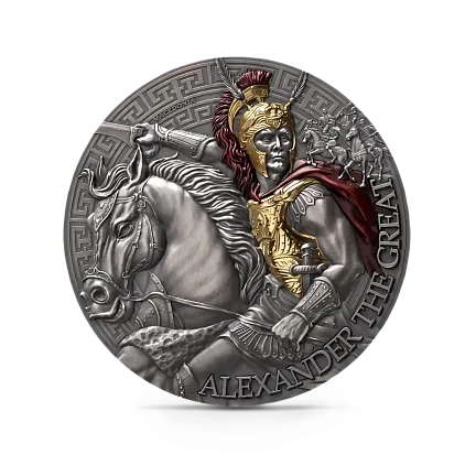 Монета "Александр Великий ", 2024 г., Серебро, 155,5 гр., проба 999, КАМЕРУН