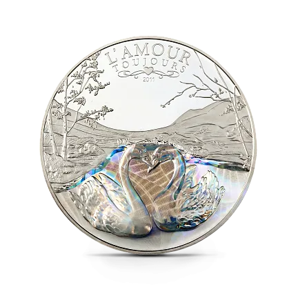 Монета "Любовь",  2011 г., Серебро, 20 гр., проба 925, КАМЕРУН