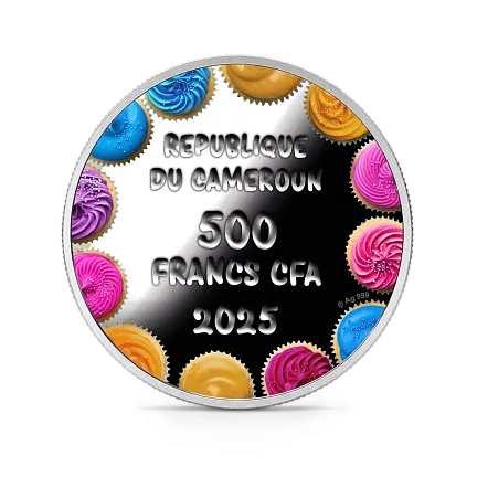 Монета "С Днем Рождения", 2025 г., Серебро, 17,5 гр., проба 999, КАМЕРУН