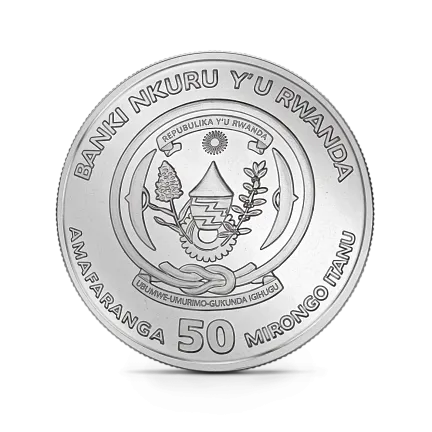 Монета "Руандийский Лунный год Змеи", 2025 г., Серебро, 31,1 гр., проба 999, РУАНДА