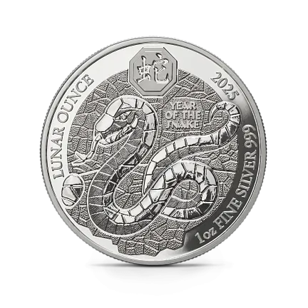 Монета "Руандийский Лунный год Змеи", 2025 г., Серебро, 31,1 гр., проба 999, РУАНДА
