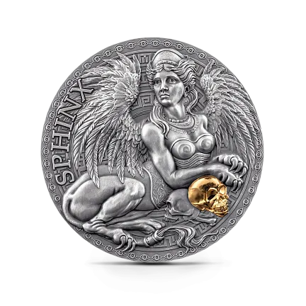 Монета "Сфинкс", 2024 г., Серебро, 31,1 гр., проба 999, КАМЕРУН