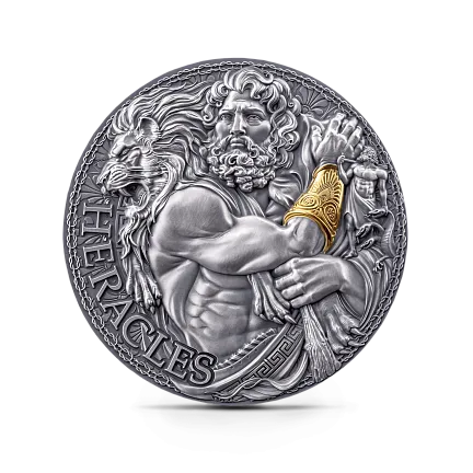 Монета "Геракл", 2025 г., Серебро, 62,2 гр., проба 999, КАМЕРУН