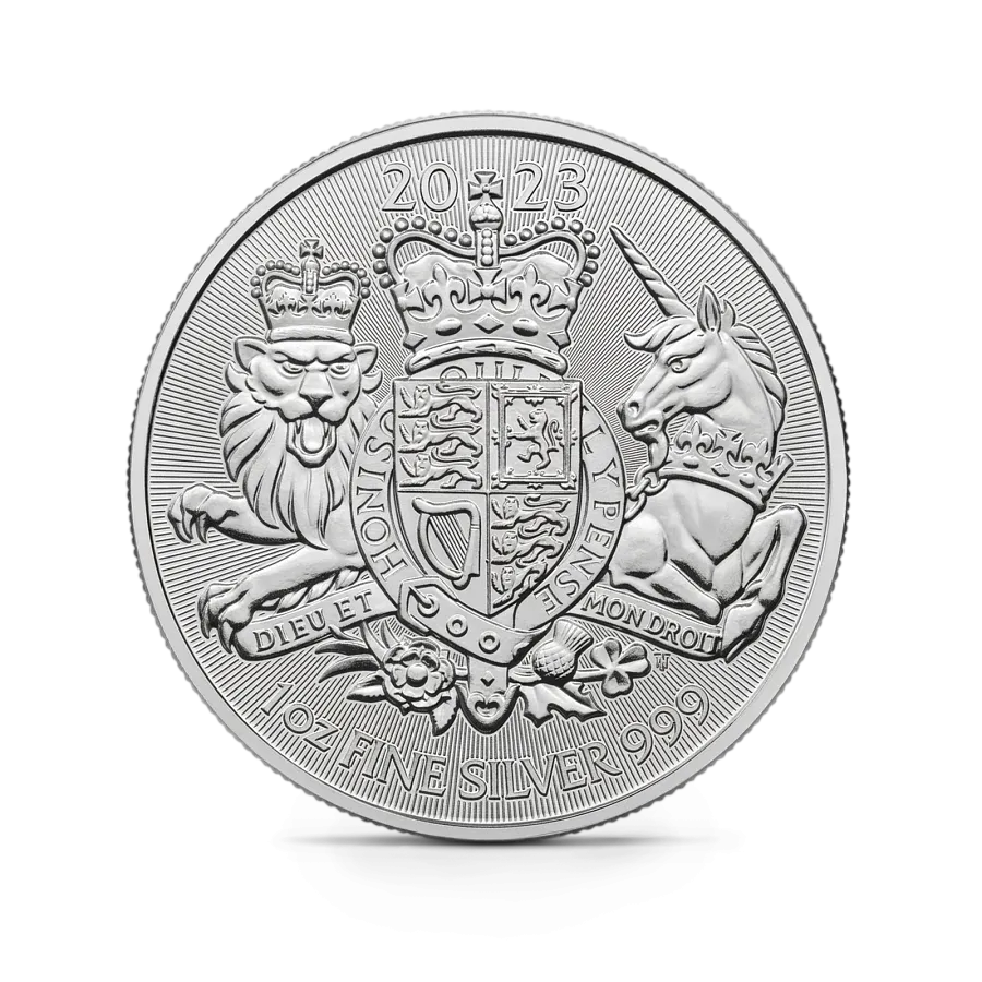 Монета "Королевский герб", 2023 г., Серебро, 31,1 гр., проба 999, СОЕДИНЕННОЕ КОРОЛЕВСТВО