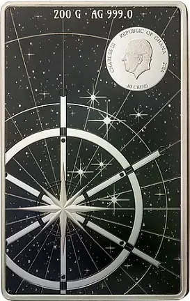 Монета "Богиня Фортуны", 2024 г., Серебро, 200 гр., проба 999, ГАНА