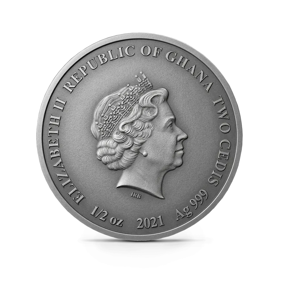 Монета "Волк", 2021 г., Серебро, 15,55 гр., проба 999, ГАНА
