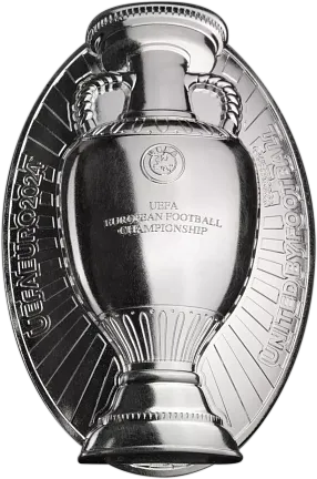 Монета "Кубок UEFA 2024", 2024 г., Серебро, 93,3 гр., проба 999, СОЛОМОНОВЫ ОСТРОВА