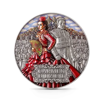 Монета "Кармен",  2022 г., Серебро, 62,2 гр., проба 999, НИУЭ
